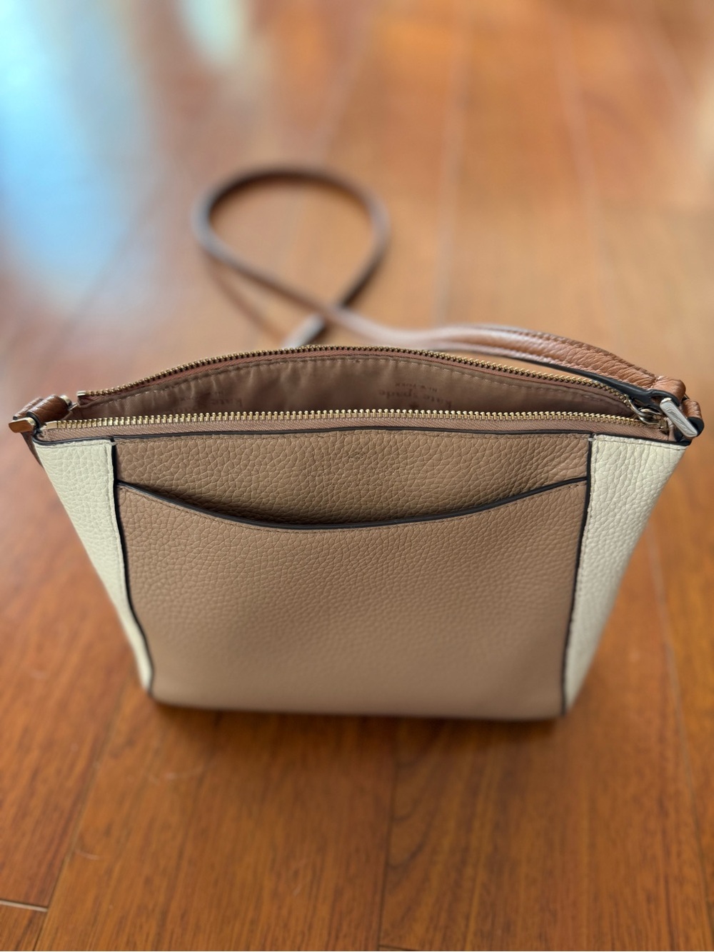 kate spade Taupe and Cream Pebbled Leather Crossbody with Matching Wallet - Picture 5 of 7